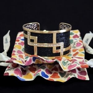 Brighton Gold Christo Nile Wide Cuff Bracelet Riversible-Like New